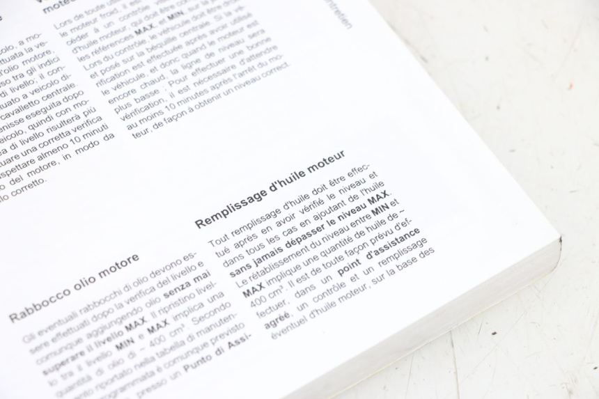 photo de USER MANUAL PIAGGIO VESPA GTS SUPER IE 125 (2009 - 2016) - Zoom on usage condition